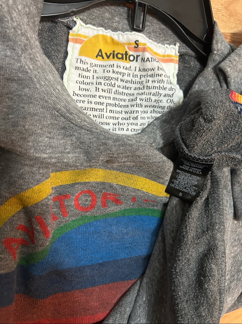 AVIATOR NATION RELAXED VENICE CREW SWEATSHIRT HEATHER GREY Small - Picture 7 of 11